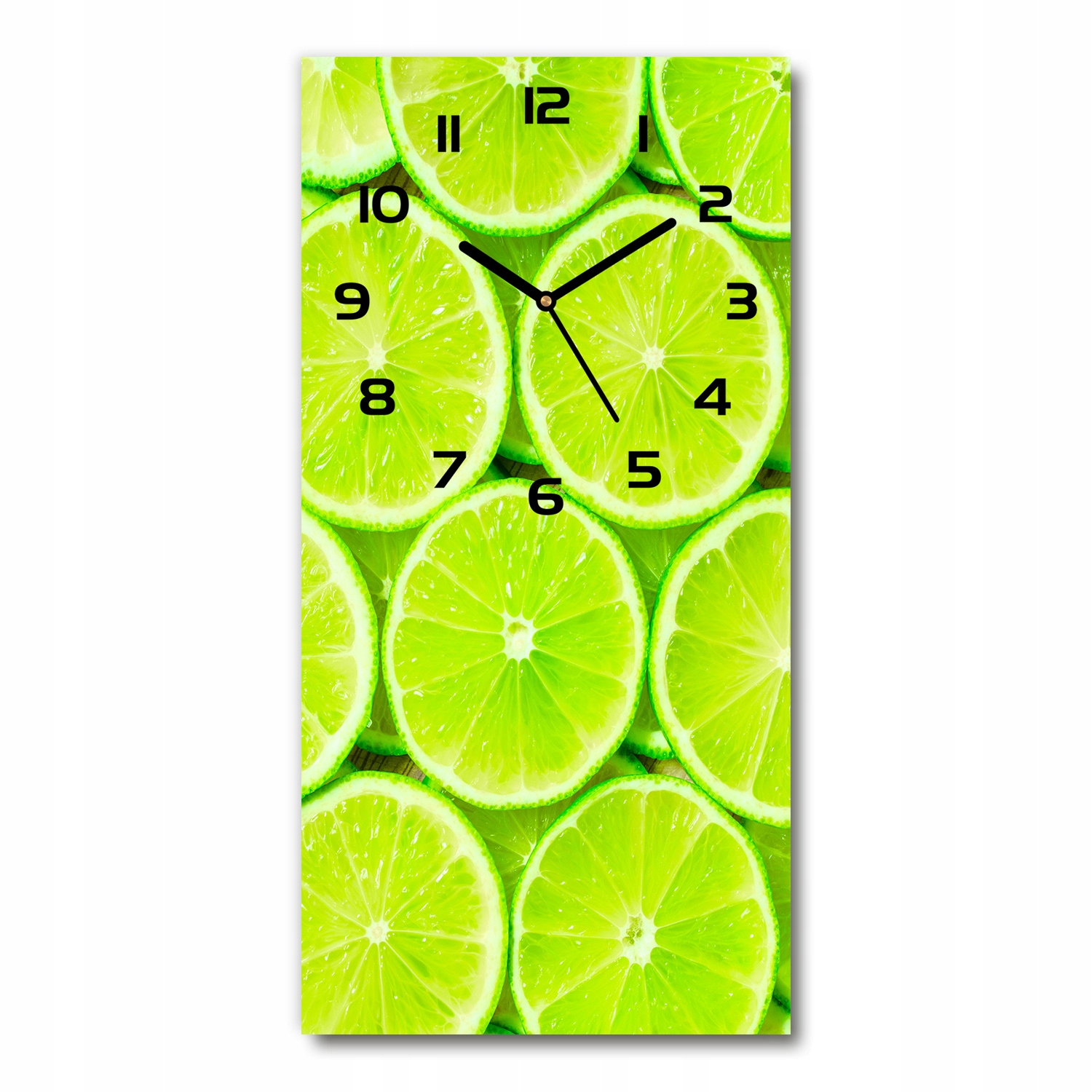 

Zegar szklany pionowy, nowoczesny Limonka 30x60 cm