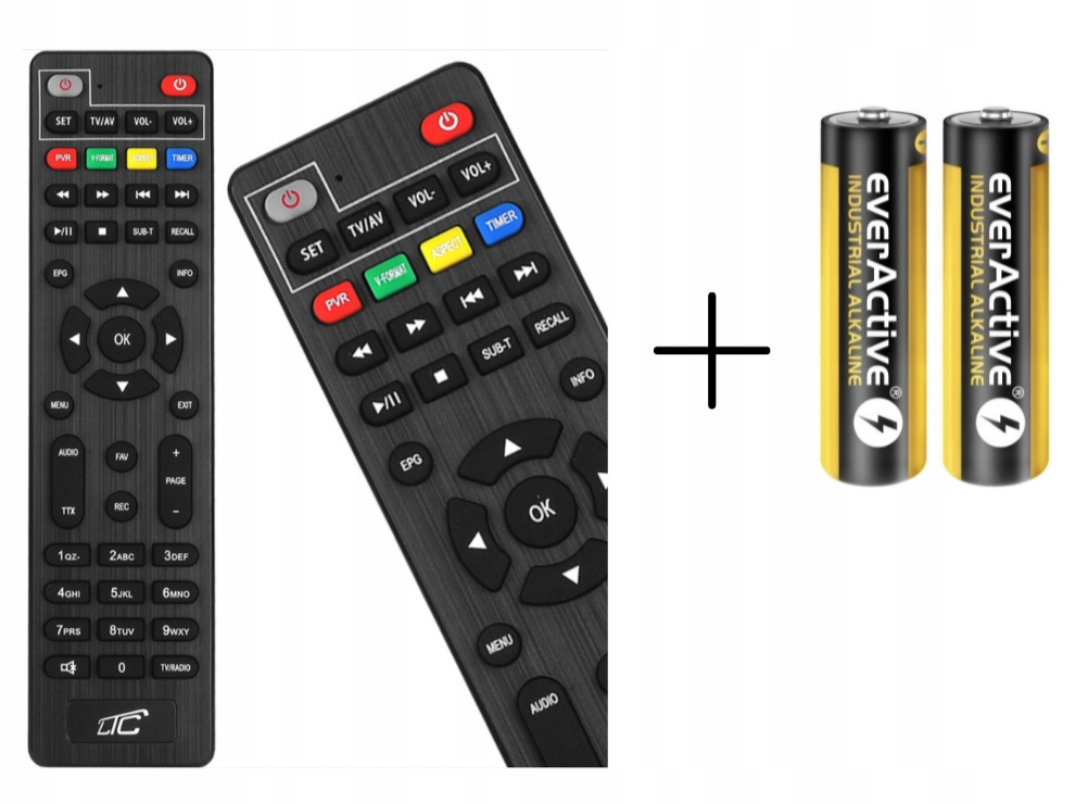 Pilot DVB-T2 Telmor TTbox + 40x bateria alkaliczna EverActive LR3 LR03 AAA 1,5V 1100mAh Shrink