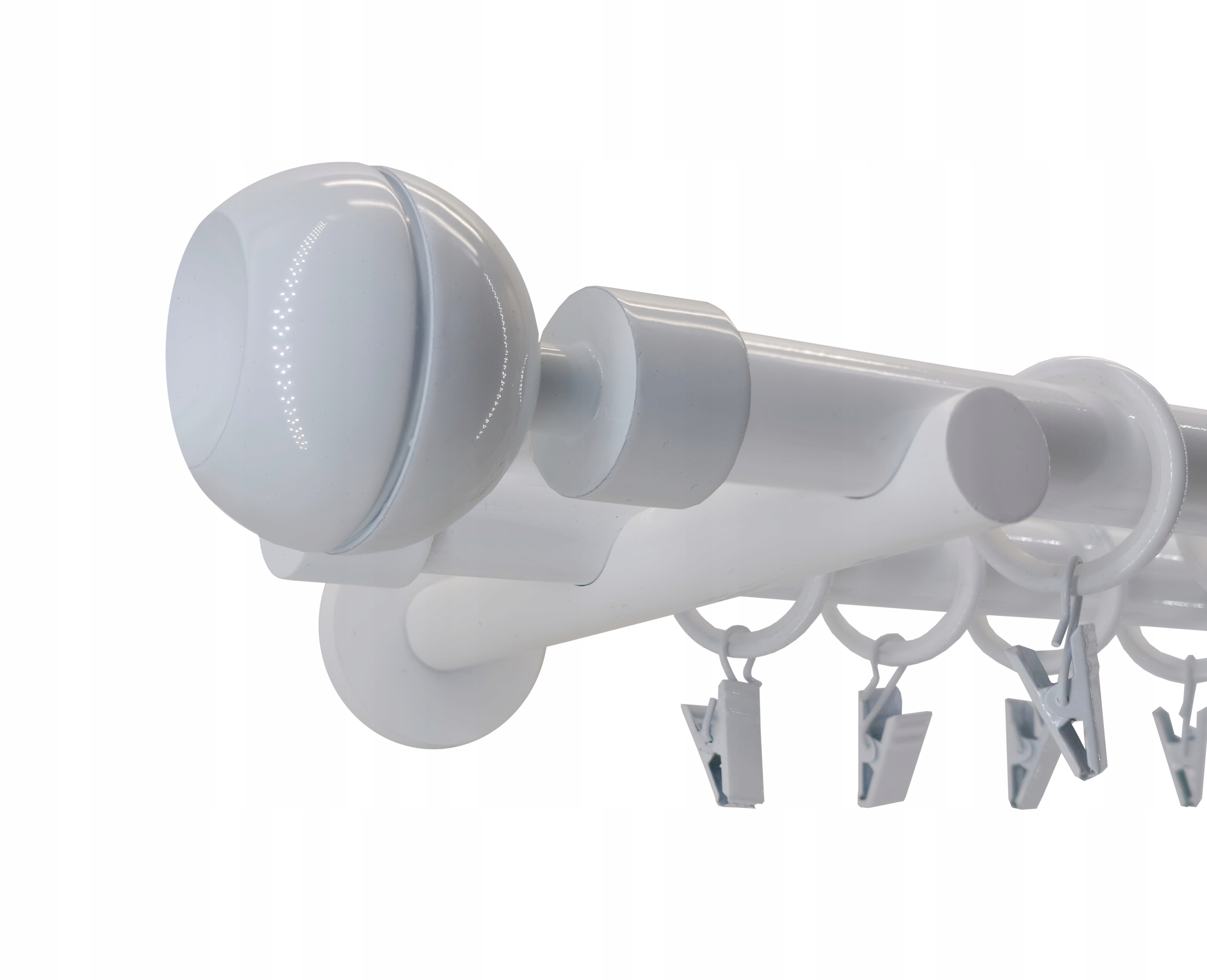 KARNISZ PODWÓJNY Metal 19+19mm BIAŁY 140cm OPTIC Marka ESTAdeco