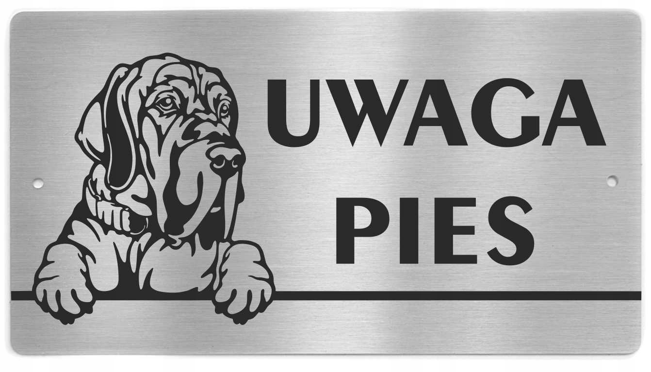 

Tabliczka Uwaga Pies stal nierdzewna Dog Niemiecki