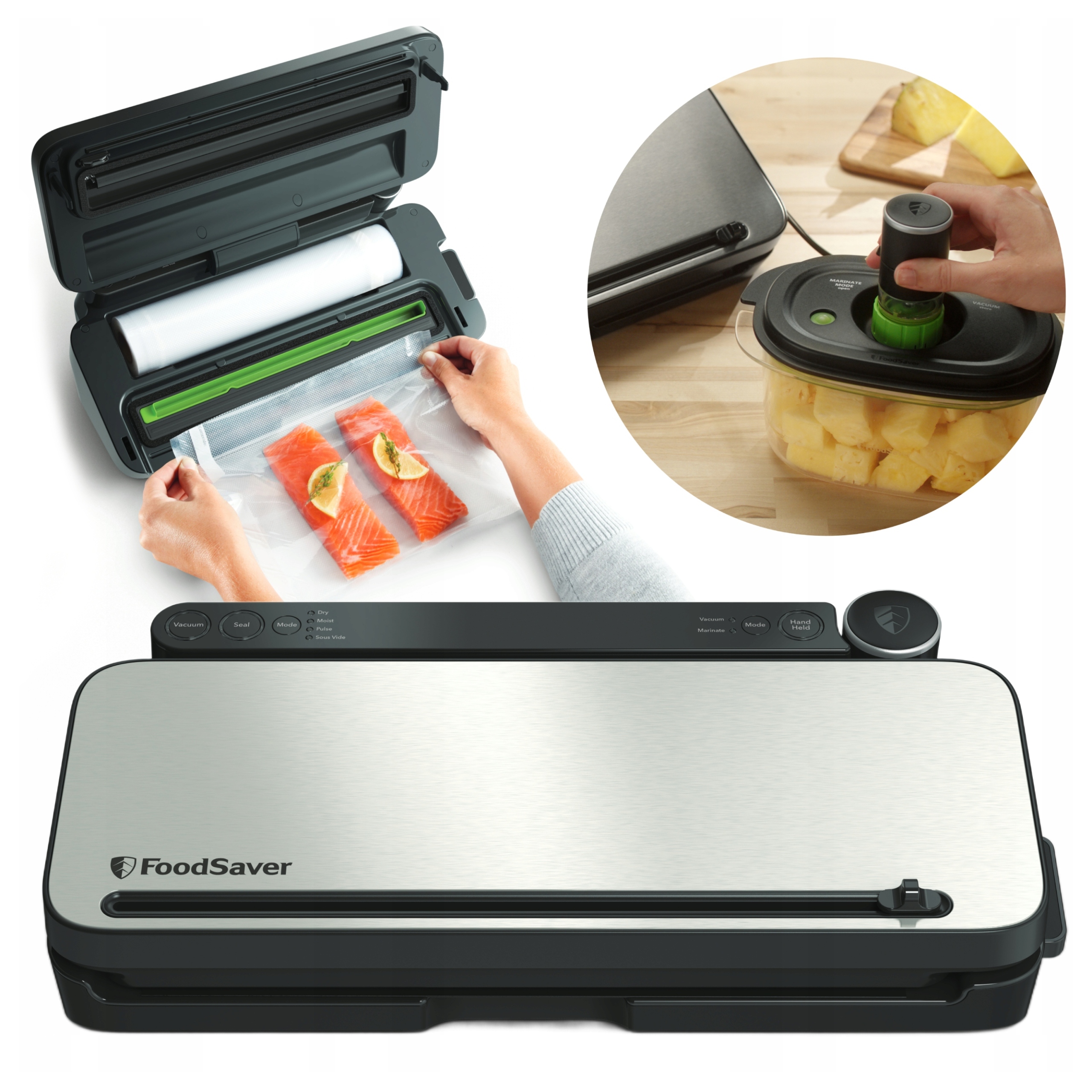 Zgrzewarka próżniowa żywności jedzenia Pakowarka FoodSaver VS3190X Zestaw