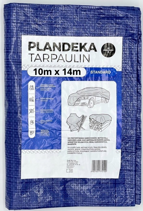 Plachta voděodolná 10x14 m modrá Ochranná Plachta zesílená