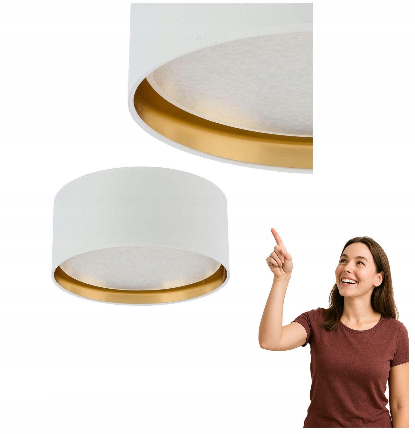 Stropná lampa Bilbao biela/zlatá 45 cm Tk Lighting