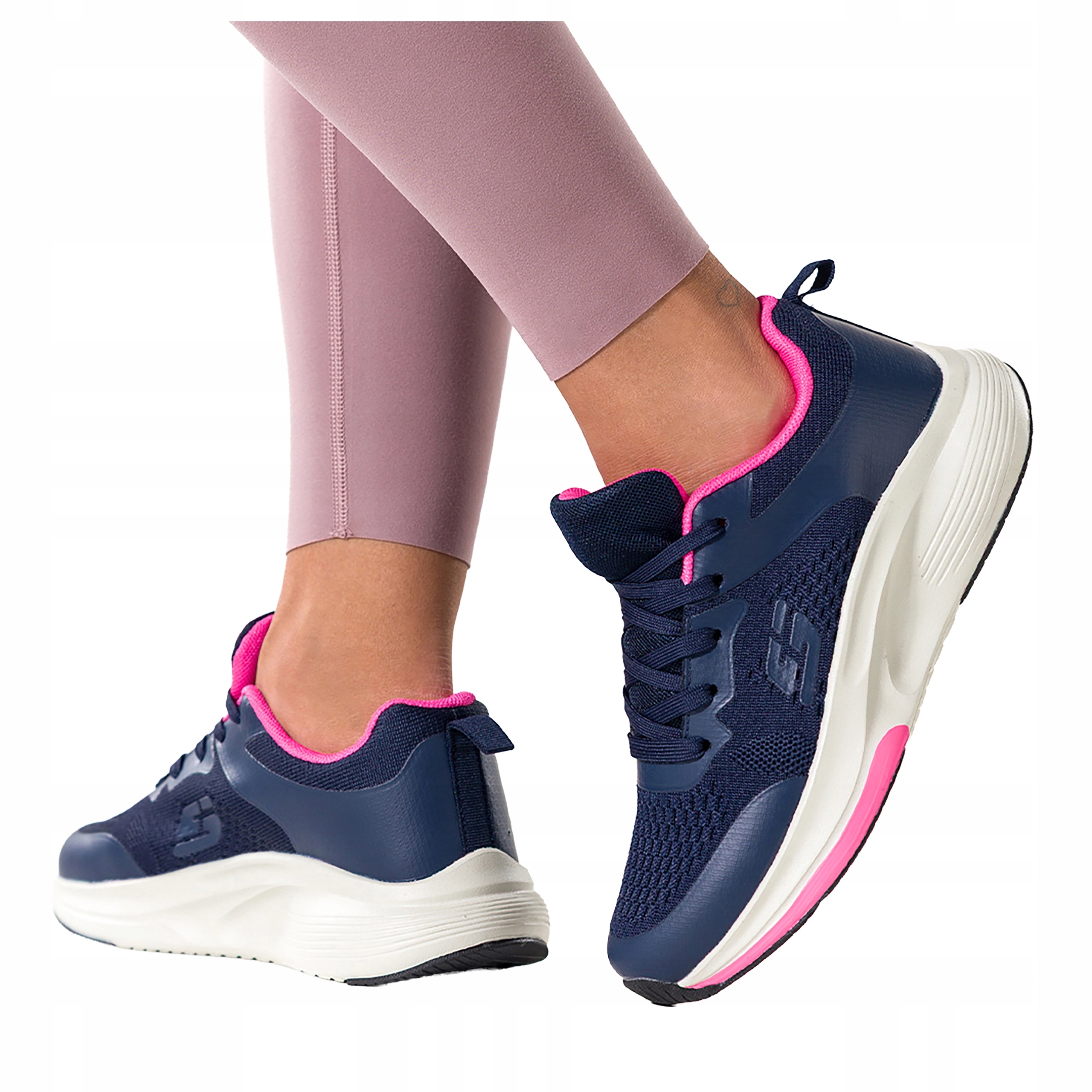 Tmavě modré dámské Tenisky Platforma na Trénink, sportovní šněrování, velikost 38