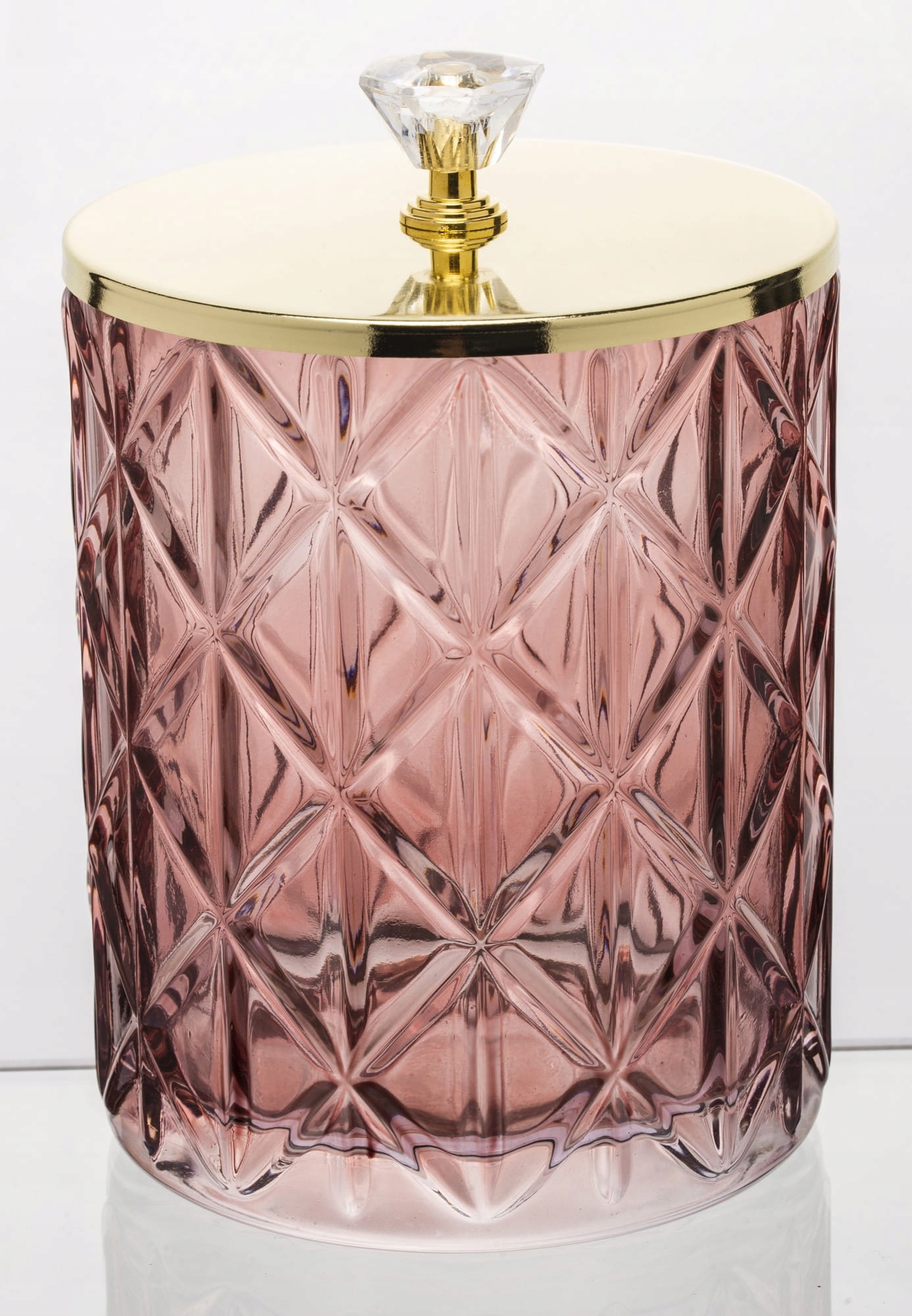 POJEMNIK NA WACIKI RÓŻ SZKLANY ZŁOTY 15cm 131200 Pojemność 0 ml