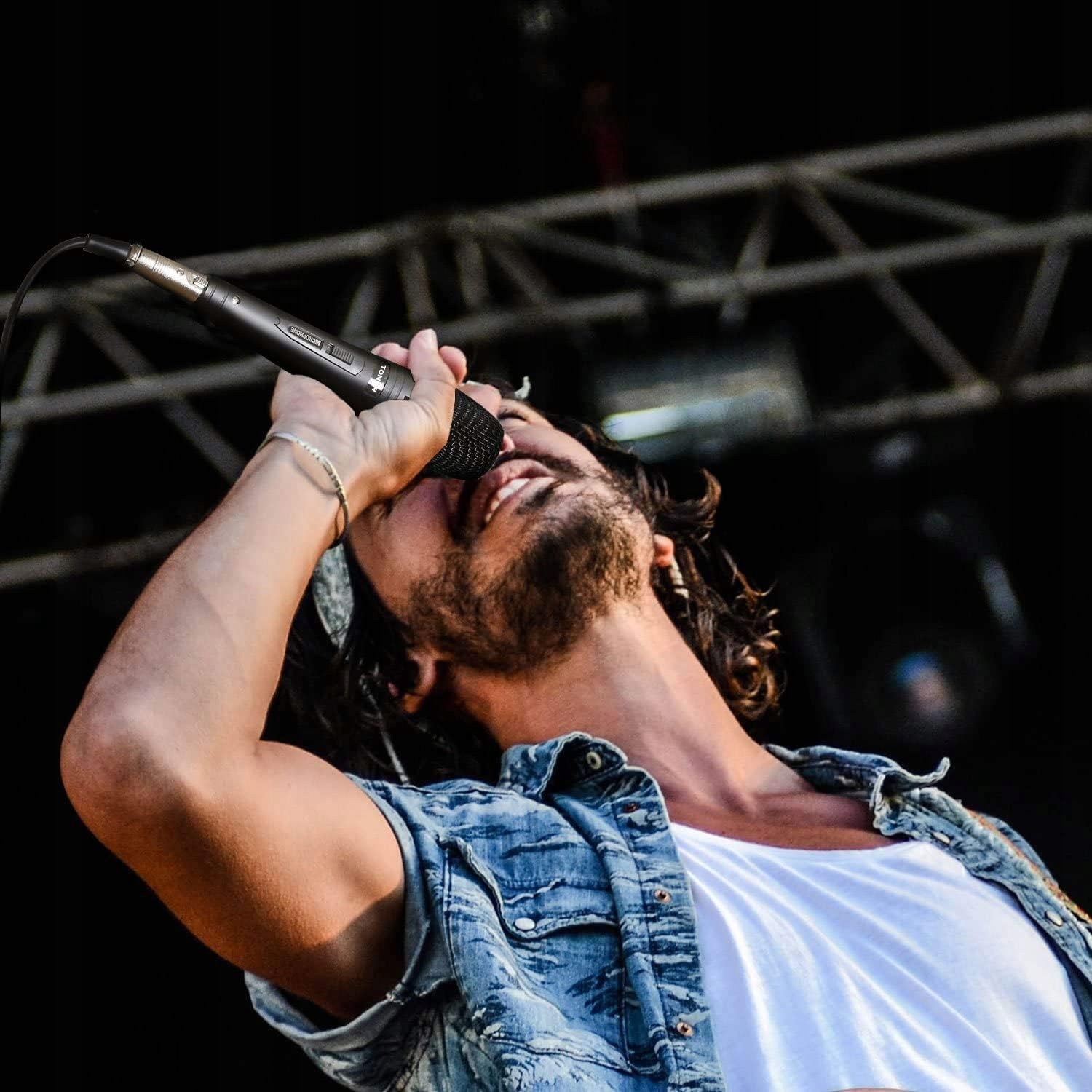 DYNAMICZNY CZARNY MIKROFON RĘCZNY Z KABLEM XLR 5M TONOR Marka inna