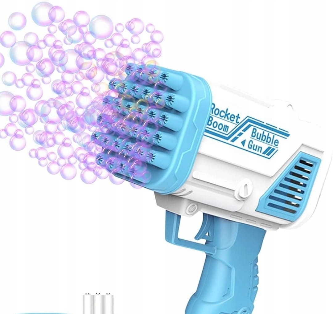 BAZOOKA ŚWIECI BAŃKI PISTOLET DO BANIEK MYDLANYCH 3 KOLORY