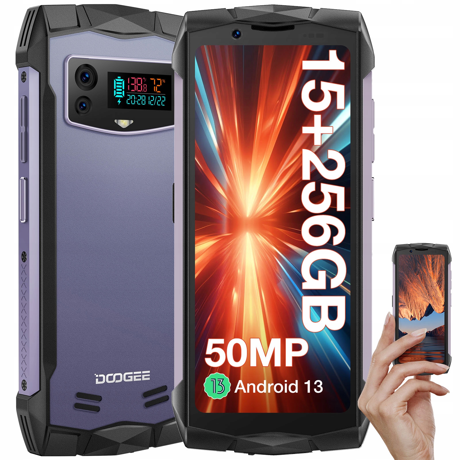 Doogee Smini Smartfón 15GB+256GB 4.5" Qhd IP68/IP69K Sim Android 13 Wifi Nfc
