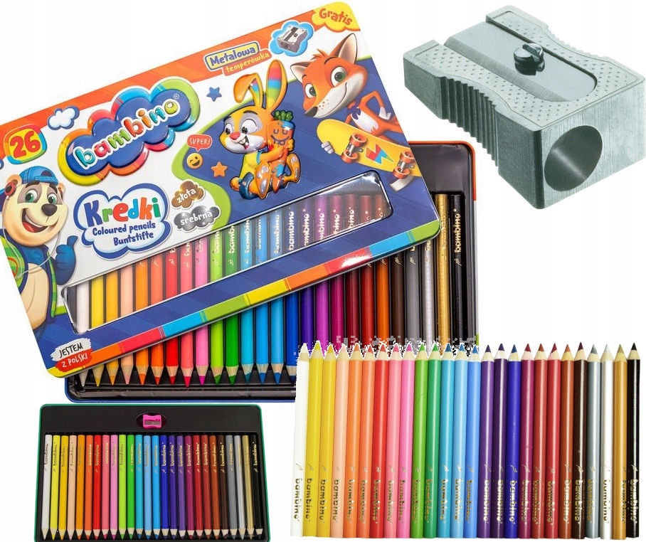

Bambino kredki grube w metalowym pudełku 26 kol