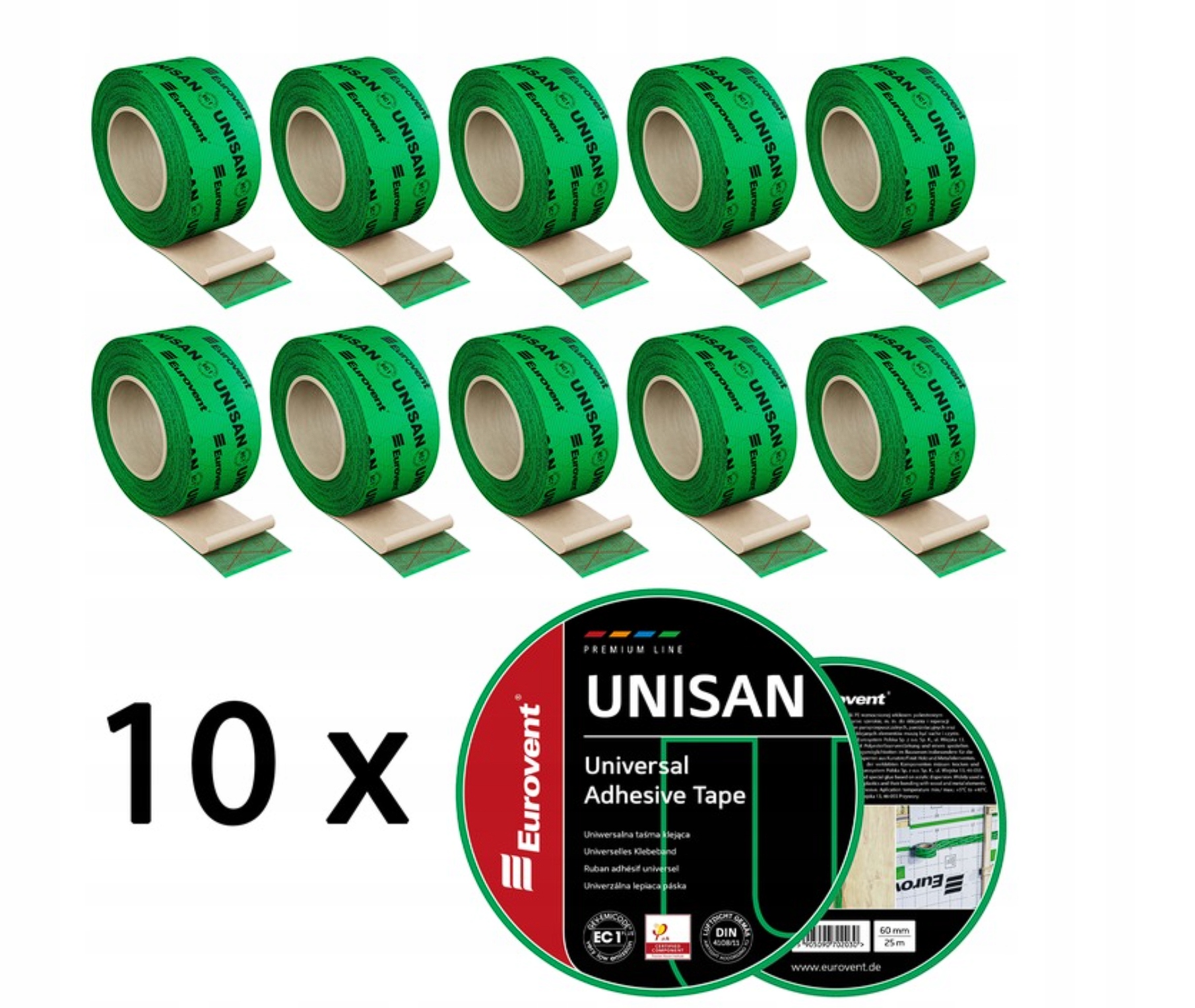 10x Páska Na Parotesnú Fóliu Strešnej Membrány Eurovent Unisan 60 mm x 25 m