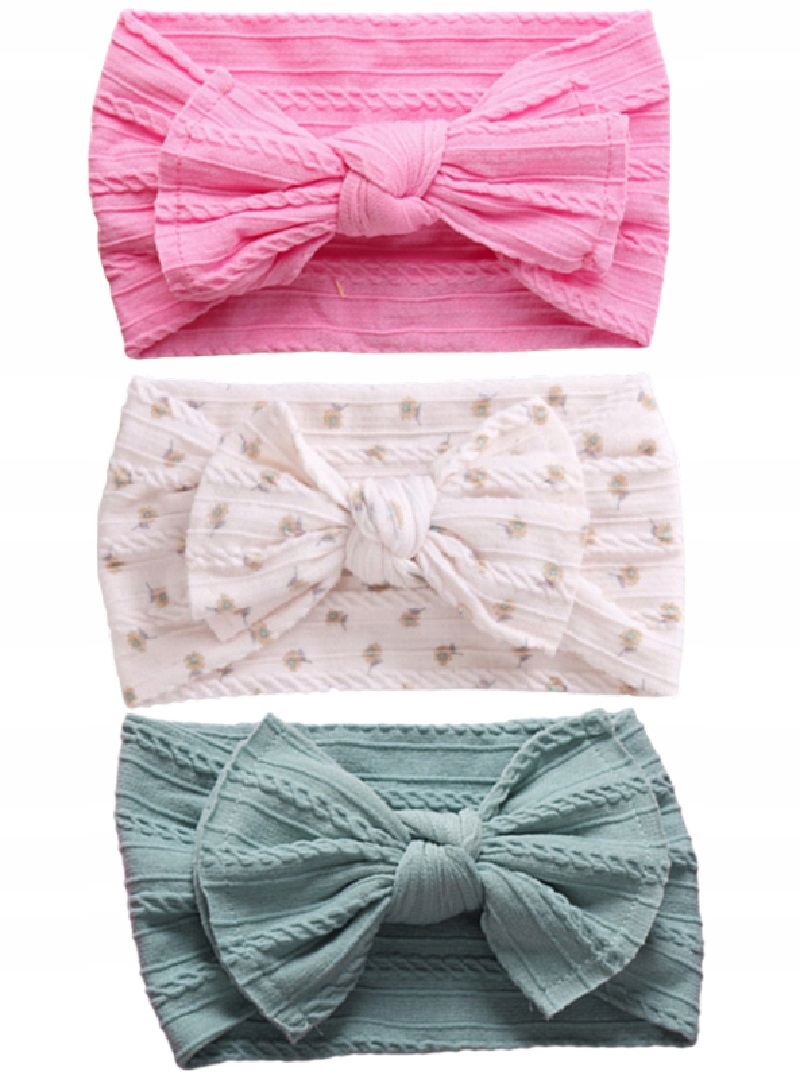 ZESTAW 3 SZEROKICH OPASEK DLA DZIEWCZYNKI KOKARDA