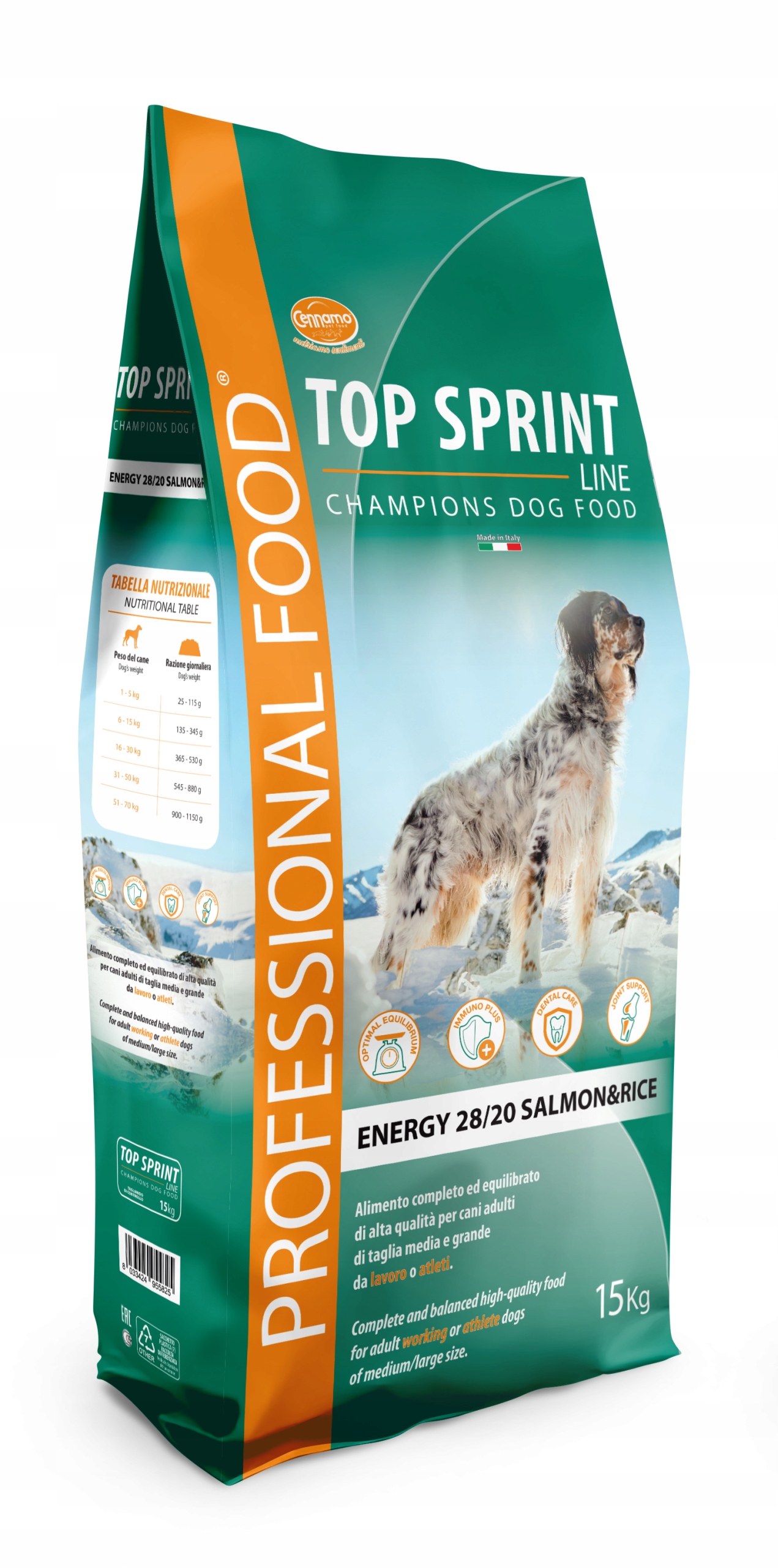 Levně Top Sprint Premium Energy 28/20 Lososová Rýže 15 Kg * Cennamo *