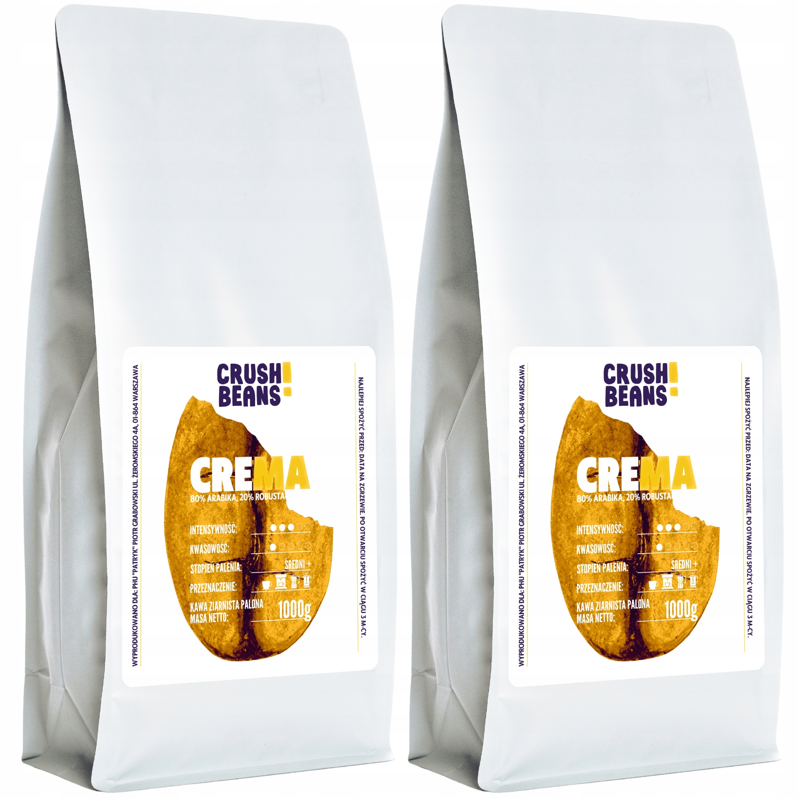 Levně Mletá káva 2 kg Crema Crush Beans Set