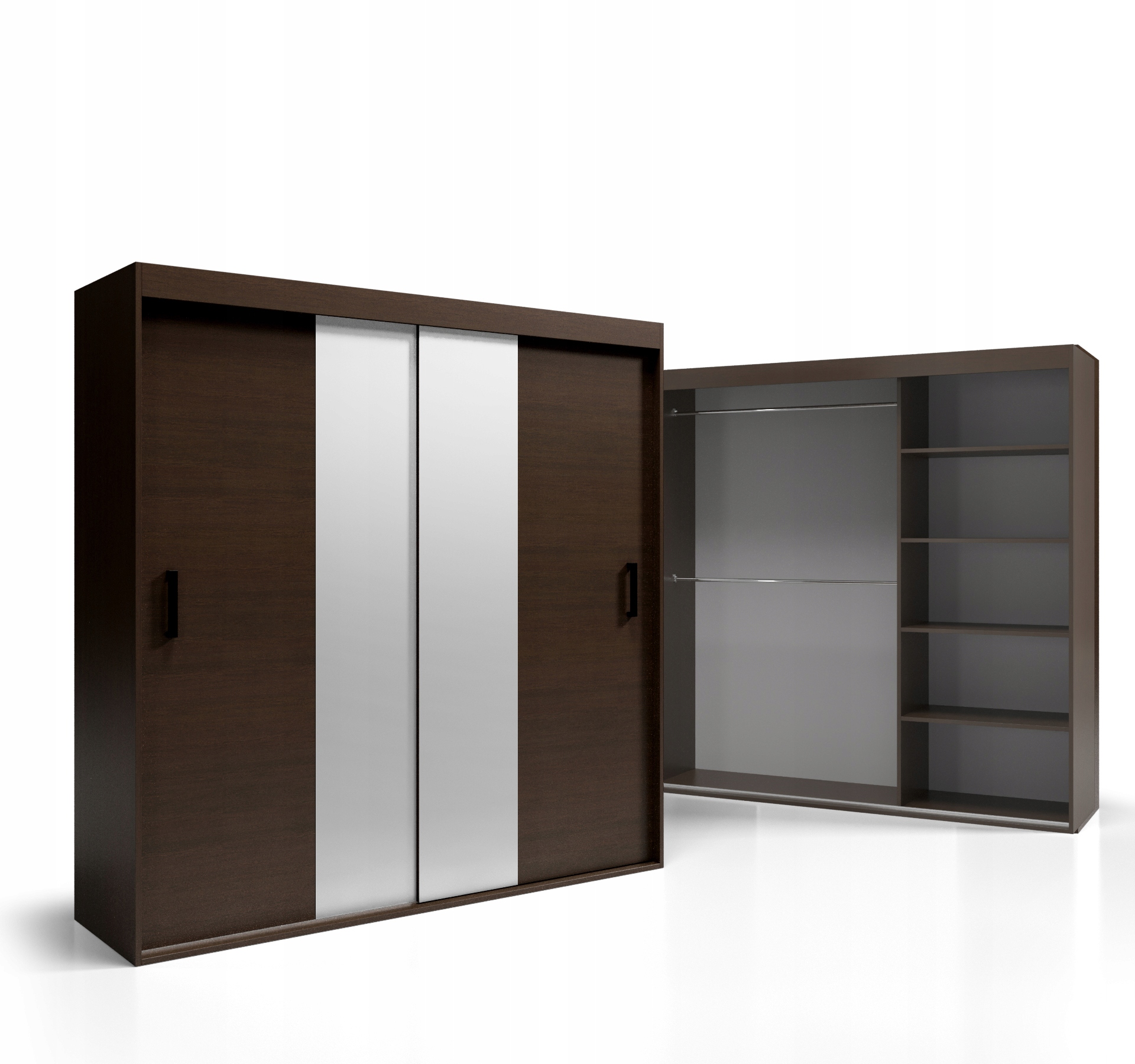 Skříň Šatní skříň Police tyče 190x240 Deska 18 mm Zrcadlo VSZ29 O-sofa