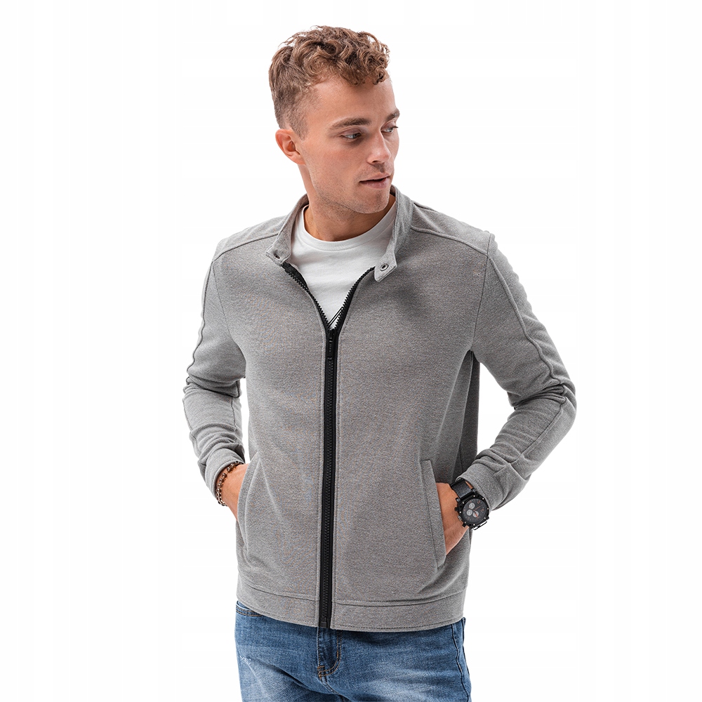 

Bluza męska rozpinana stójka B1071 szary m. M