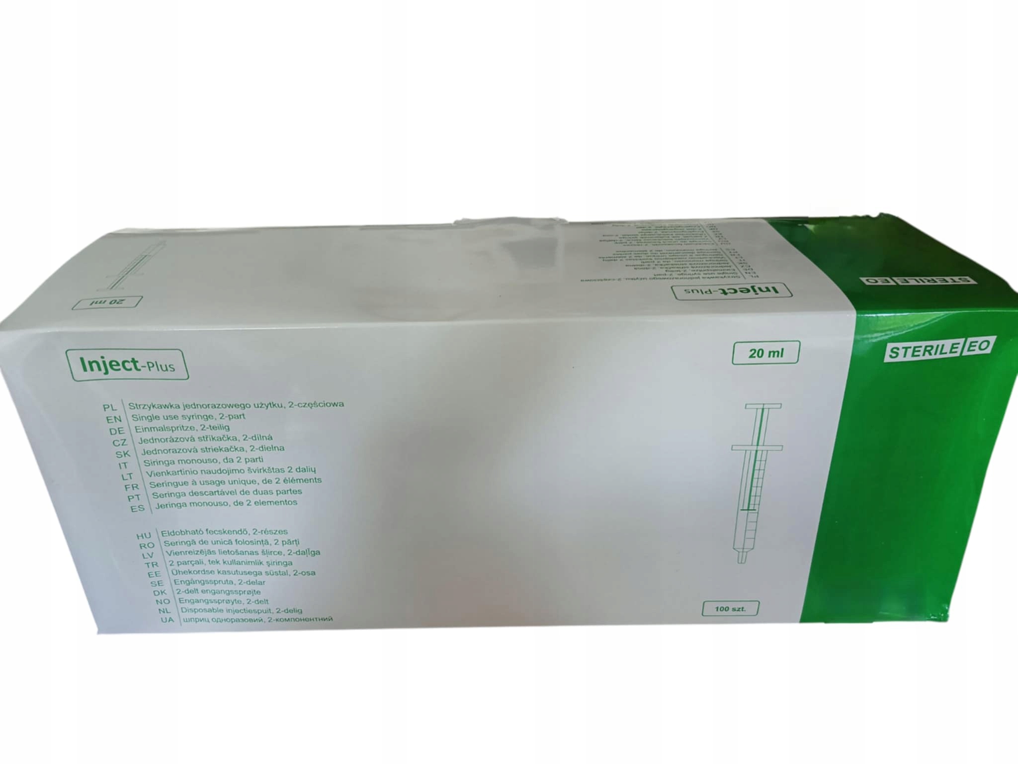 Strzykawki 20 ml, 2 częściowe, 100szt.