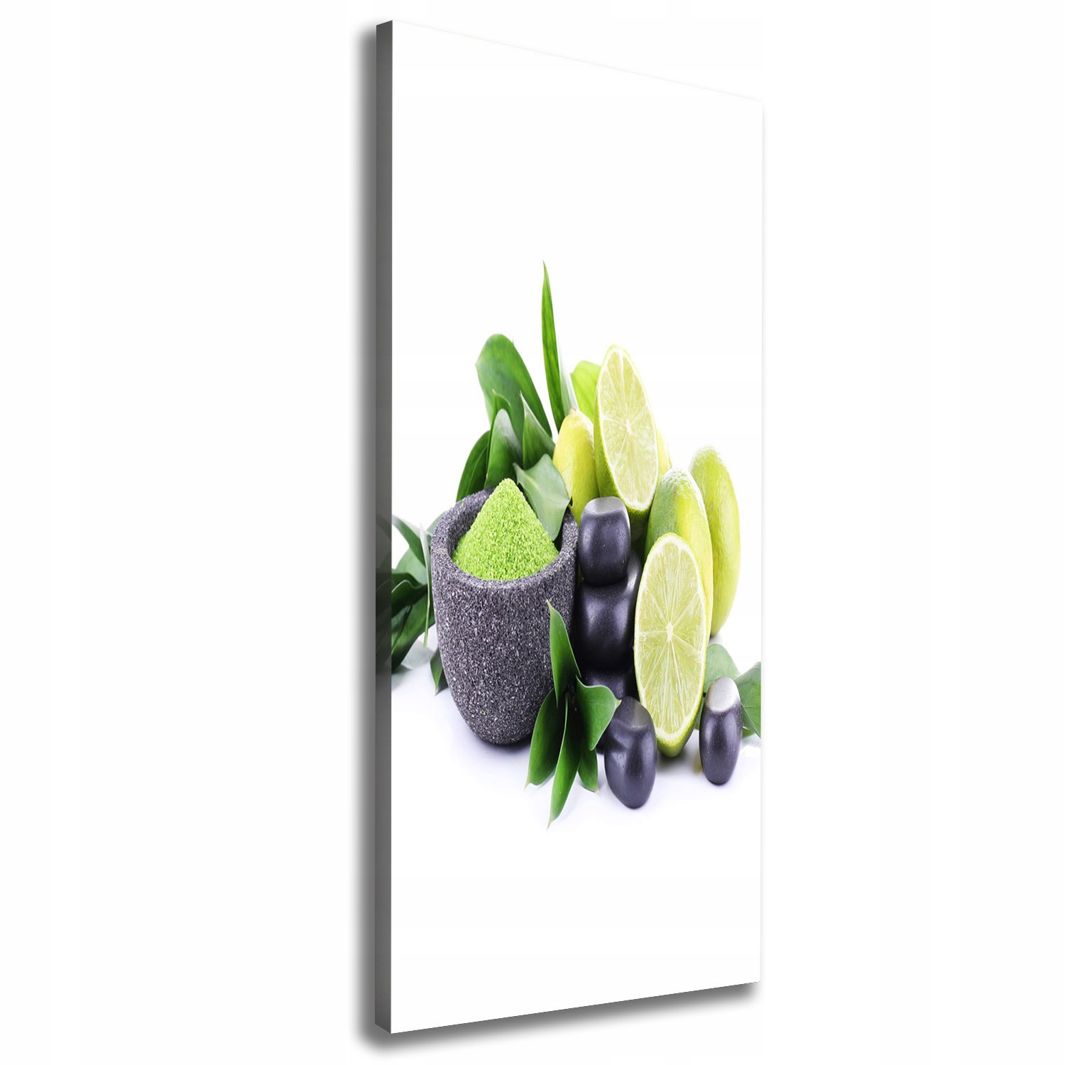 

Foto obraz na płótnie Cytrusy i kamienie 50x125 cm