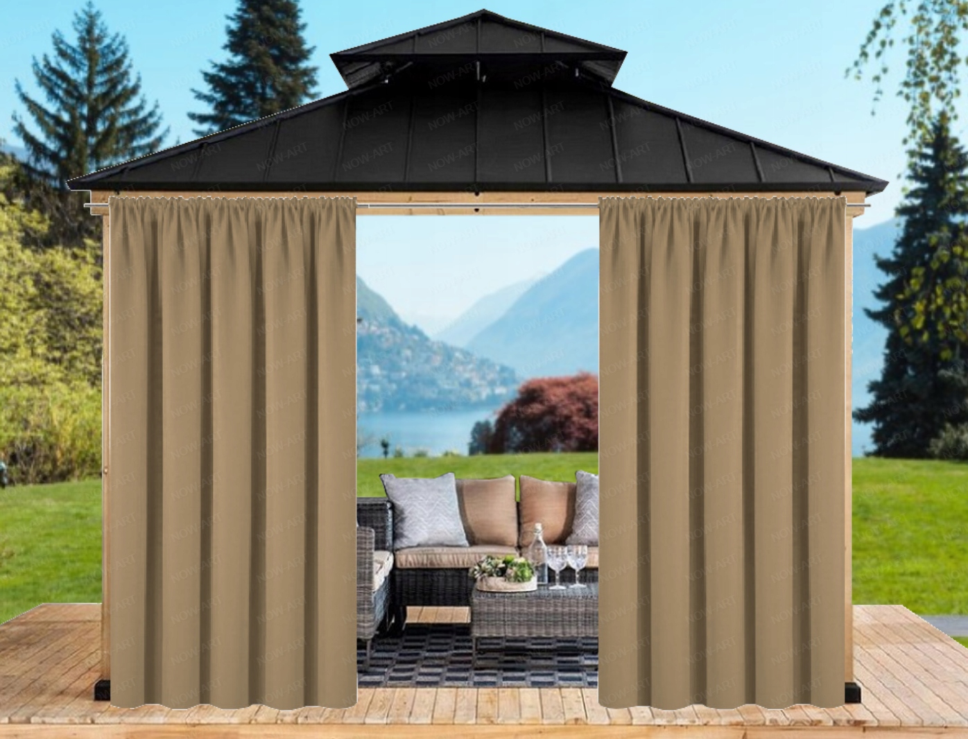 ZASŁONY OGRODOWE 155x230 DO ALTANY NA TARAS TAŚMA Długość (m) 2.3