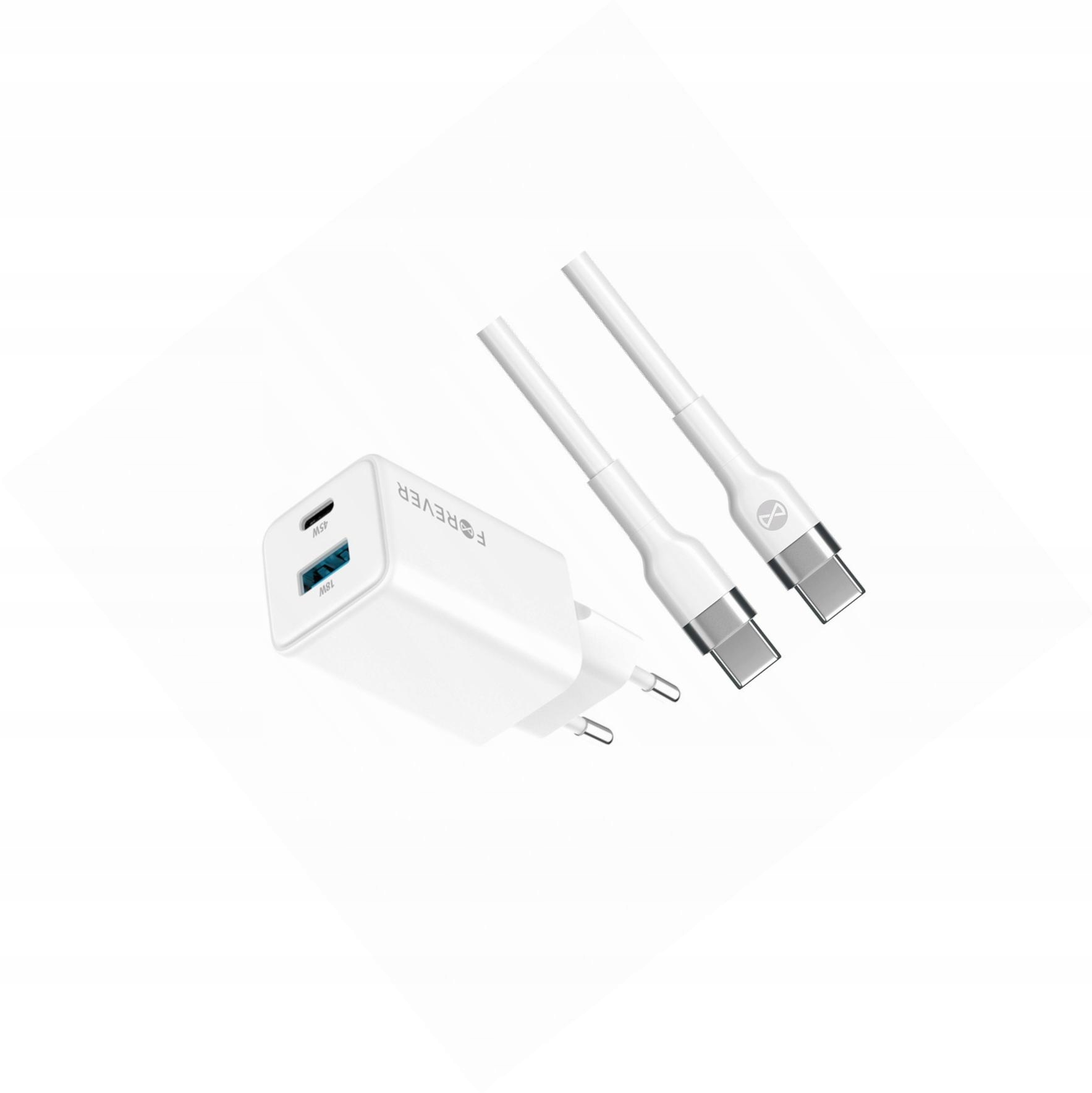 Szybka ładowarka GaN 45W 2 wejścia z długim kablem 2m do Moto G54 5G Power