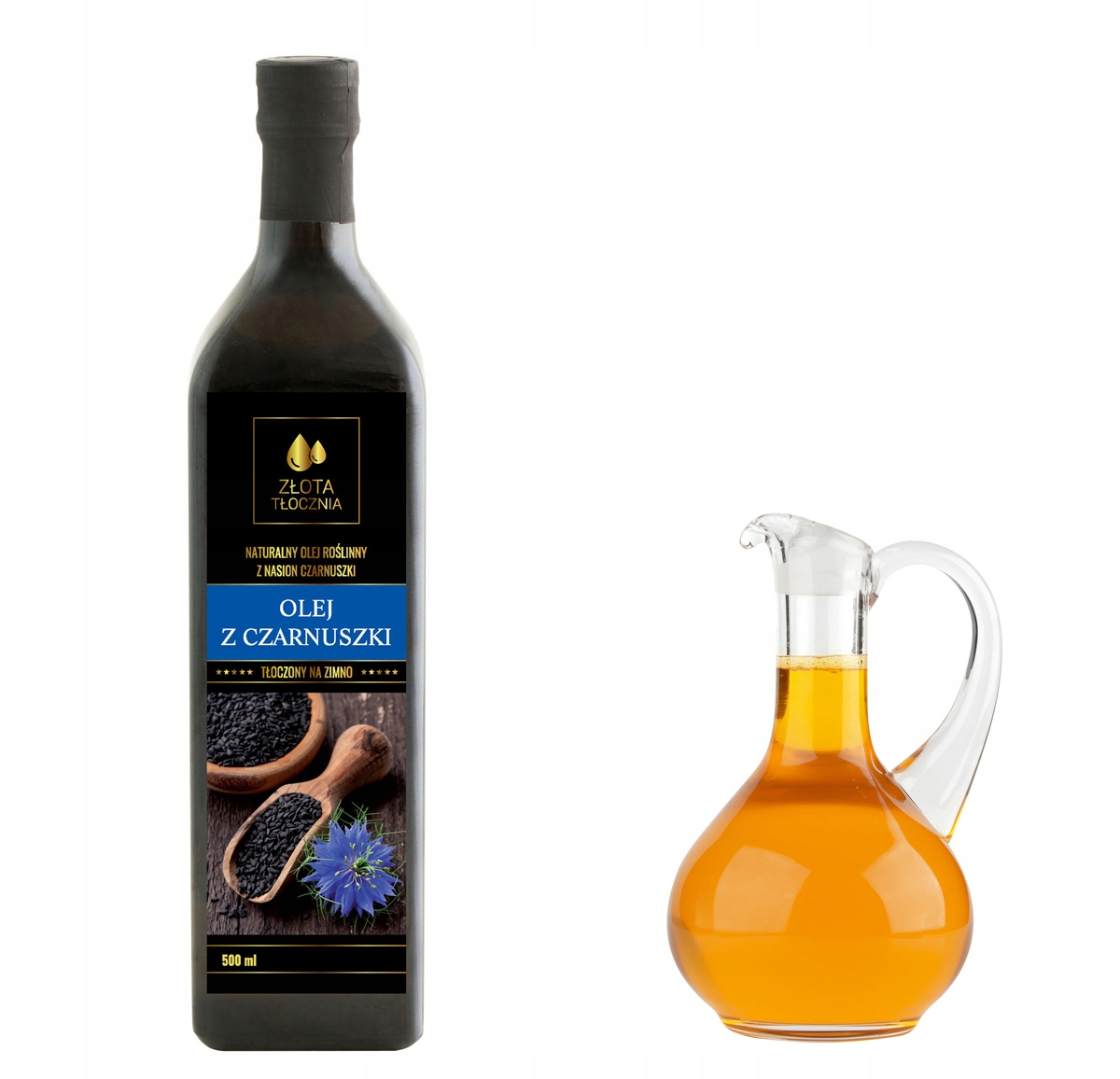 Olej z czarnuszki 500ml zimnotłoczony 100% świeży nierafinowany naturalny