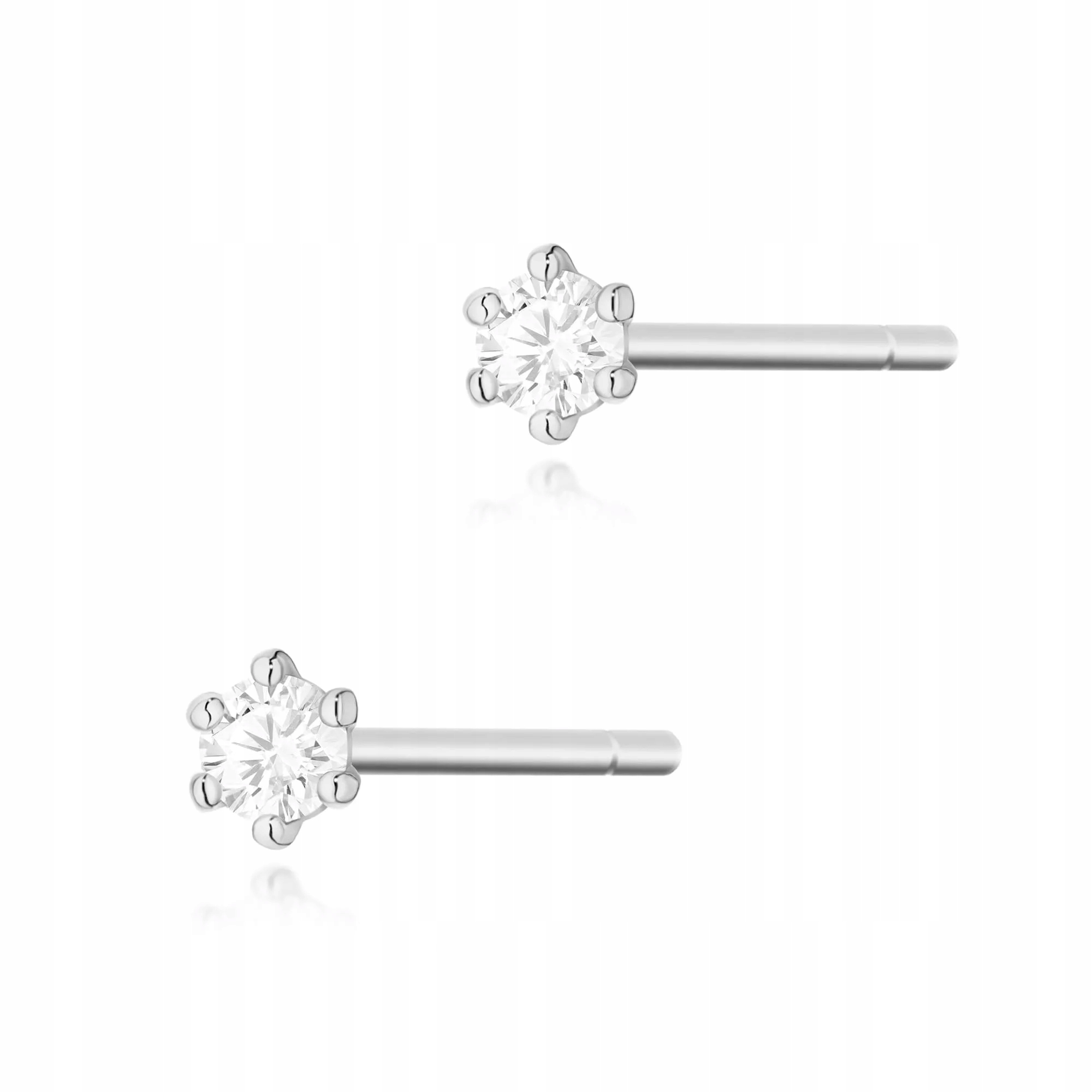 Złote kolczyki z brylantami diamenty 2 x 0,04ct białe złoto pr. 585