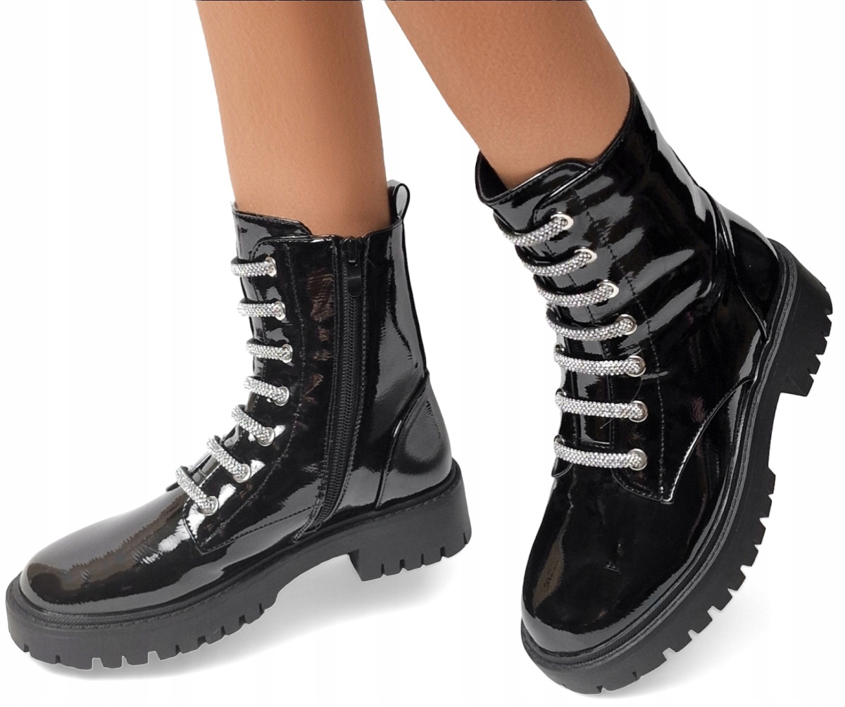 Černé kozačky Dámské boty se zapínáním na zip Kotníkové Boty Zateplené Trepy *38*