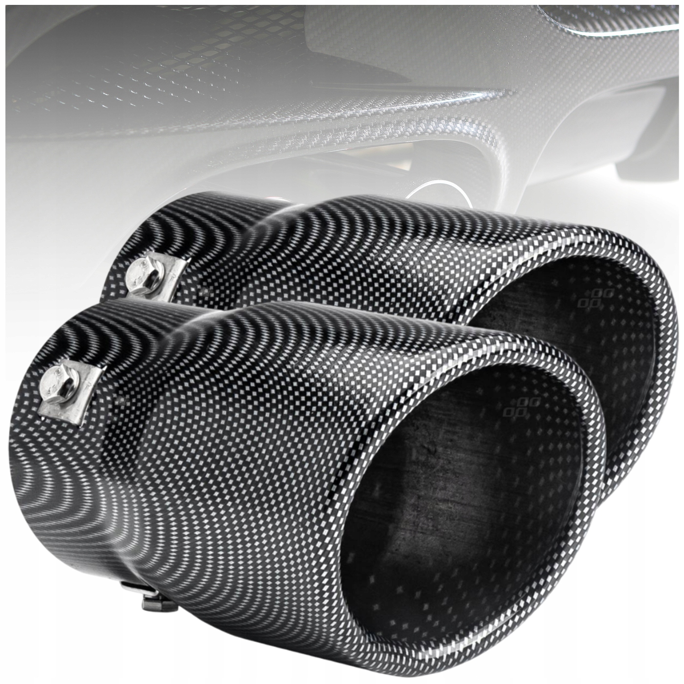 2x Koncovka Tlumiče Výfuku Auta Nerez Ocel Sportovní Carbon