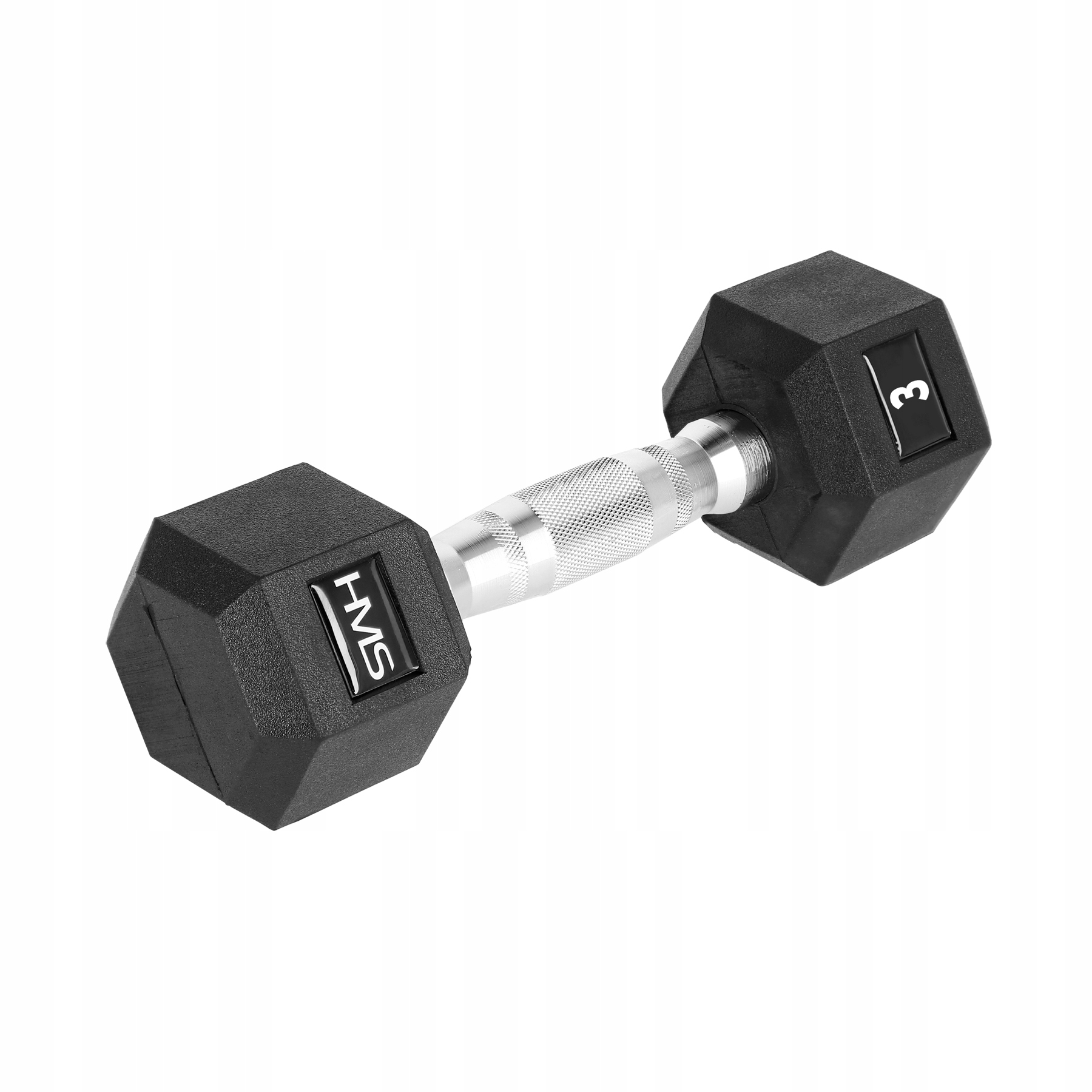 Hantel gumowany 3kg hex sześciokątny trening siłowy crossfit fitness Hms