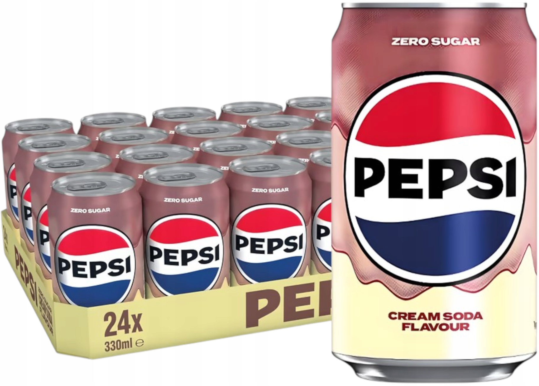 Levně Pepsi Zero Sugar Cream Soda Flavour 24×330ml