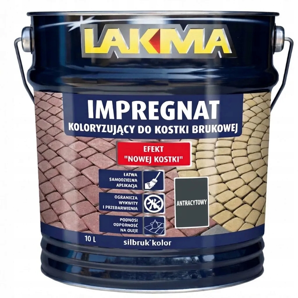 Impregnat Koloryzujący Do Koski Brukowej Silbruk 10L Antracyt Lakma