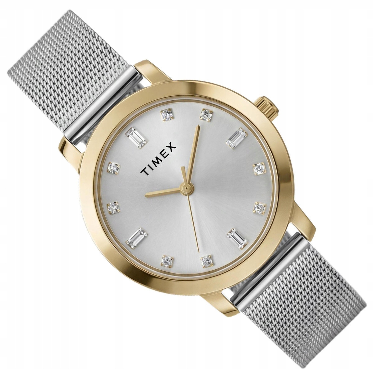 Zlaté Stříbrné Dámské Hodinky Timex Main Street 31 TW2Y48800 Zirkony