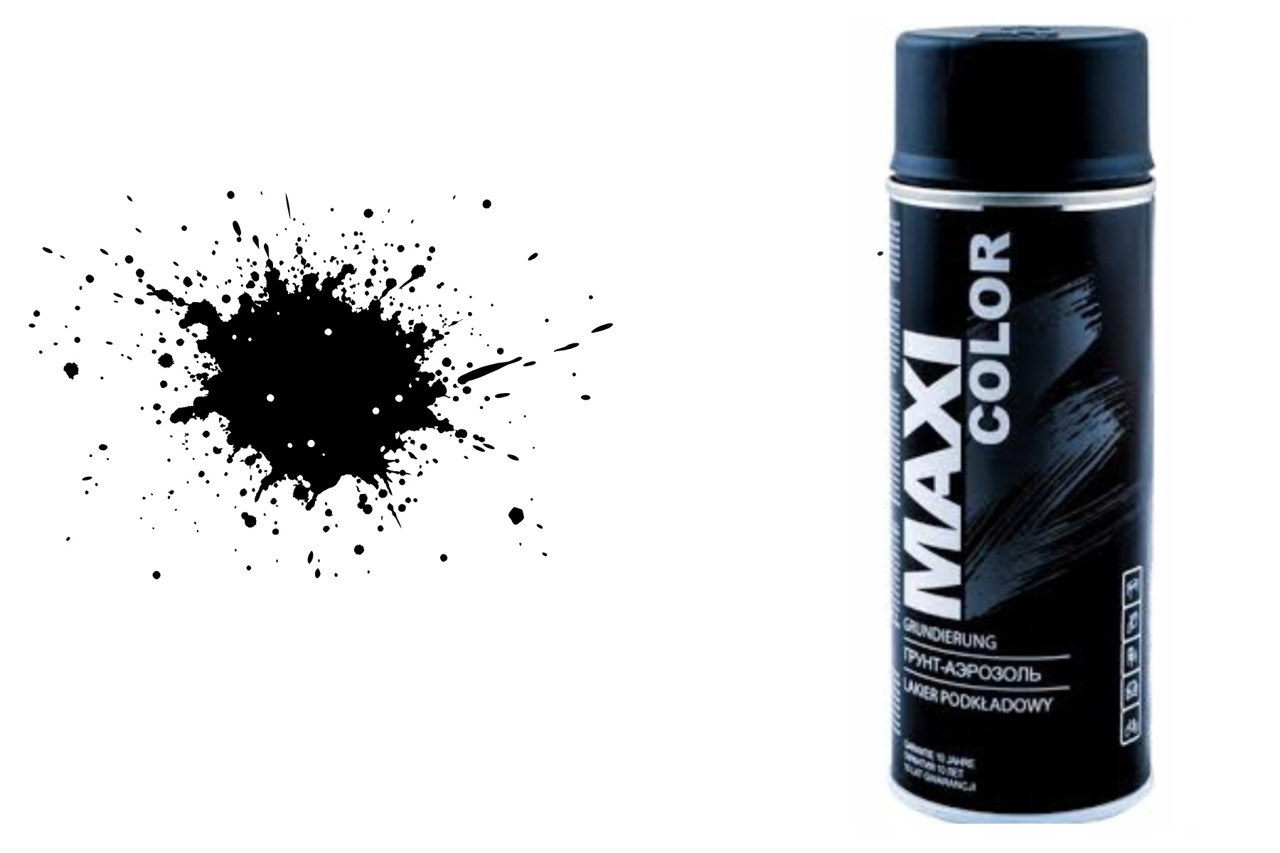 Podkladová farba na plast Sprej 0,4L Black MaxiColor Silný, výkonný Pvc