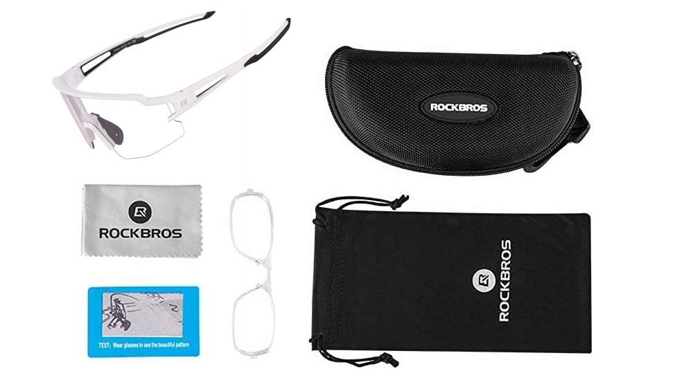 Rockbros sportovní brýle s fotochromatickým povrchem, bílé