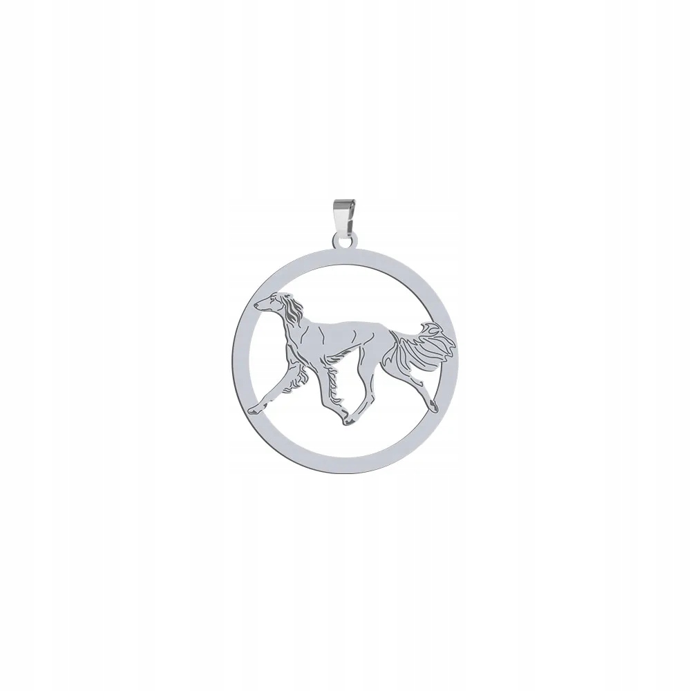 Stříbrný přívěsek s perským chrtem Saluki 925 Dárek Gravírování Bonus
