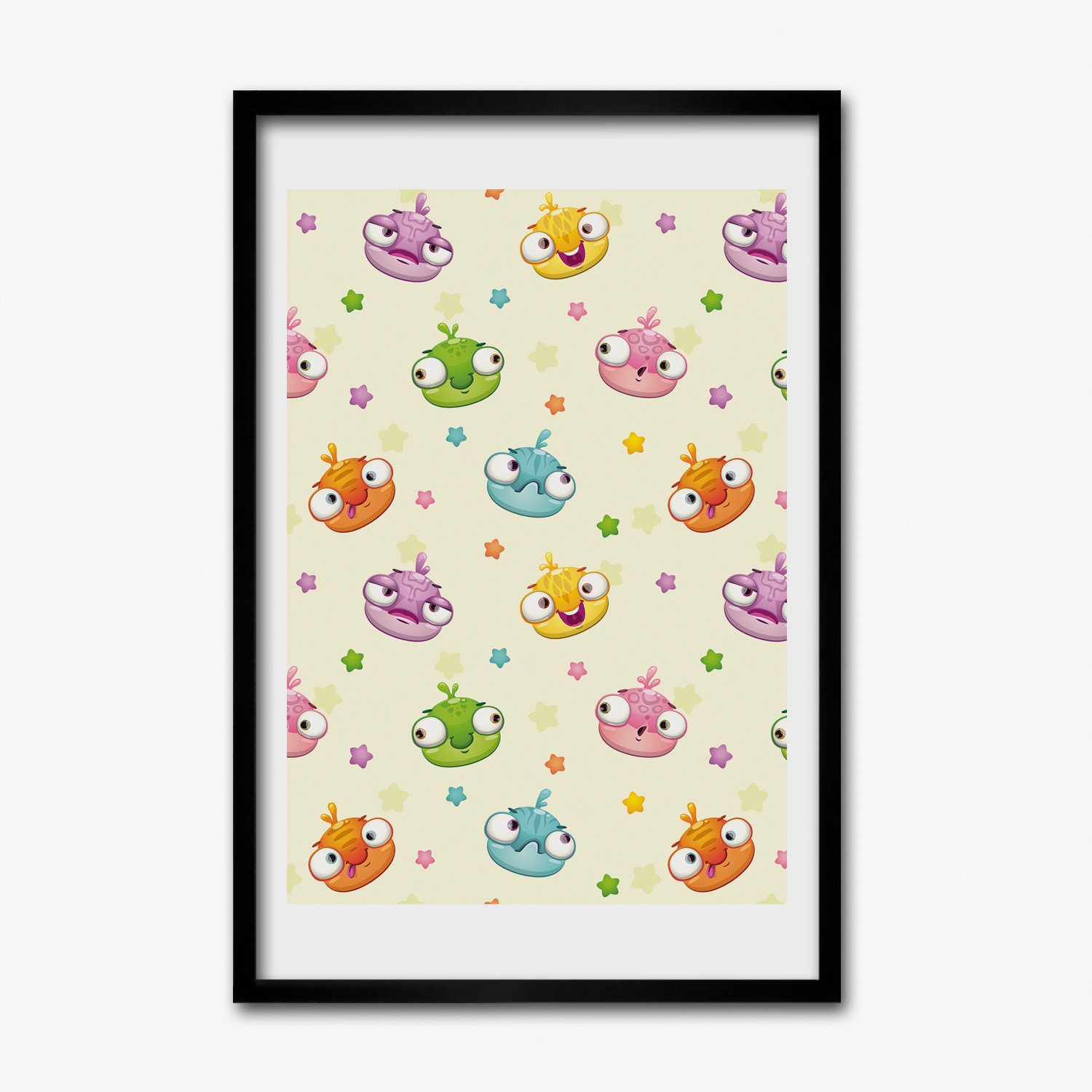 Nástěnný obraz rám Mdf Příšerky minky vzor 40x60