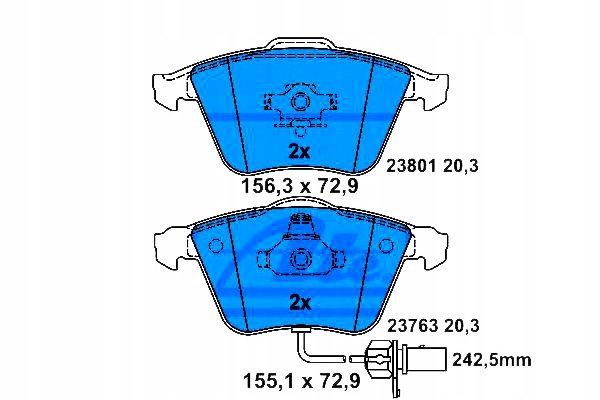 Ate Brzdové Destičky Audi Přední A4/A6/A8 00-11 Asistent řidiče #28