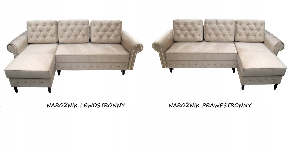 NAROŻNIK GLAMOUR Z FUNKCJĄ SPANIA DWA POJEMNIKI KRYSZTAŁKI KOLORY DO WYBORU Kolekcja GLAMOUR