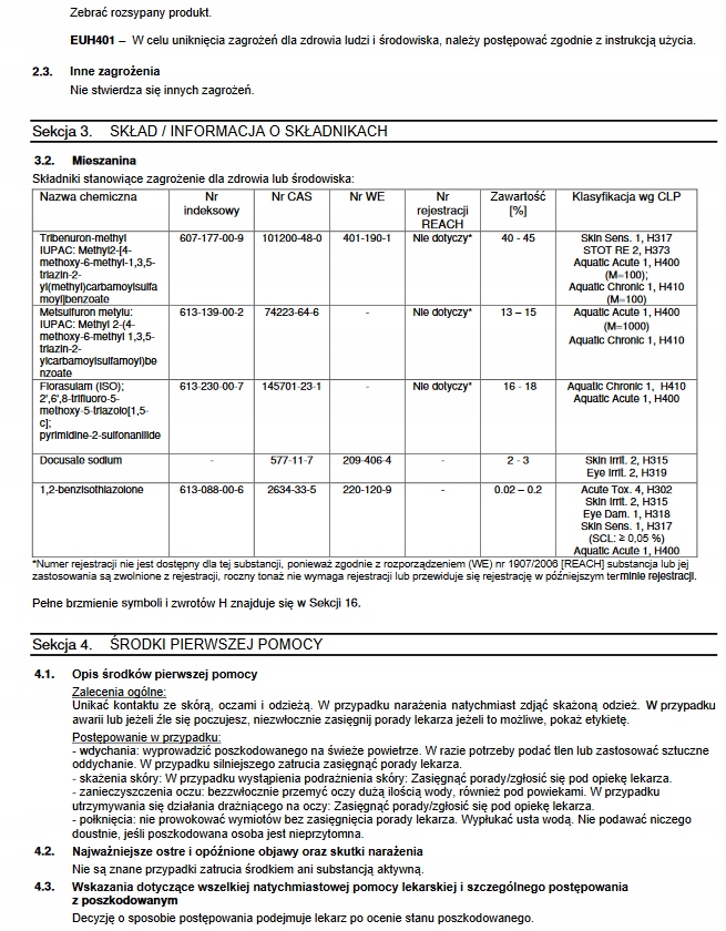 FUNDAMENTUM 700WG 150g + ASYSTENT NA CHWASTY DWULIŚCIENNE W ZBOŻACH 5ha Producent Innvigo