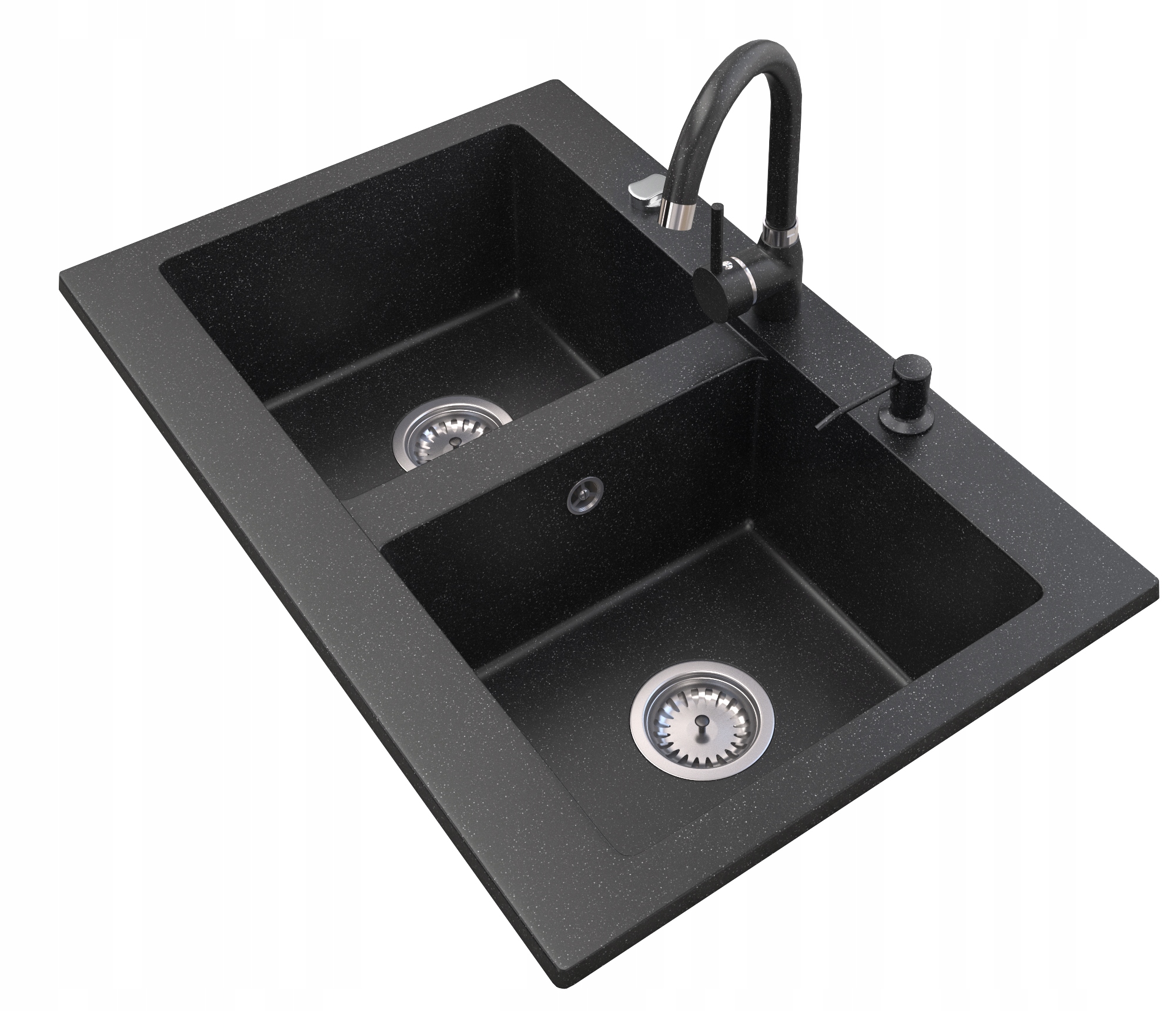 

Dwukomorowy Granitowy zlew zlewozmywak + Bateria