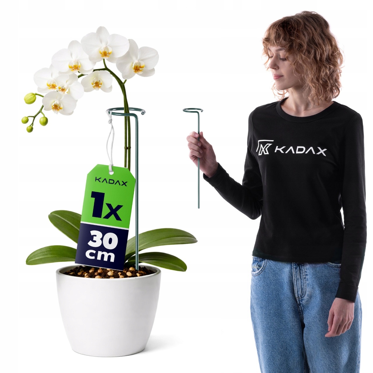 PODPORA PODPÓRKA DO STORCZYKA 30cm KWIATÓW DONICZKOWYCH ZIELONY PALIK