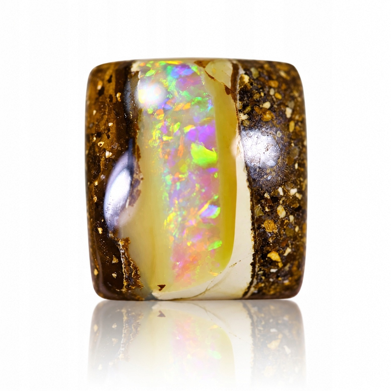 Přírodní boulder Opal 4.75 ct Kabošon Austrálie certifikát Wbd