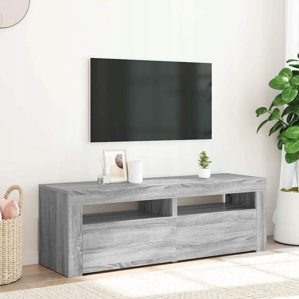 Tv skříňka s Led osvětlením šedá sonoma 120 x 35 x 40 cm Šedá 815685