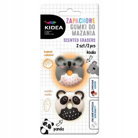 

Kidea, Zapachowe gumki do mazania, 2 szt. panda,