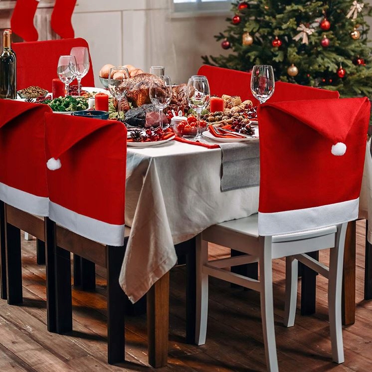 POKROWCE NA KRZESŁA czapka mikołaja ŚWIĘTA OZDOBA POKROWIEC BOŻE NARODZENIE Marka Martom