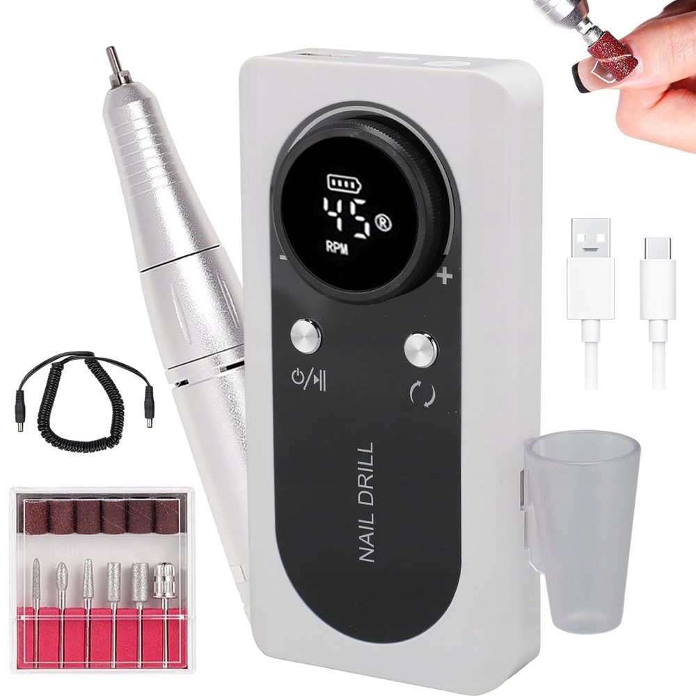 Profesionální Bruska Na Nehty Manikúra Pedikúra Sada S LCD Displejem