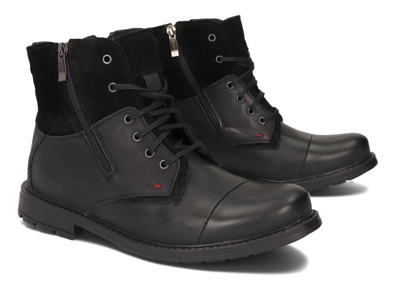 TRZEWIKI MĘSKIE BUTY OCIEPLANE SKÓRA 871 CZARNY 41 Model TRZEWIKI