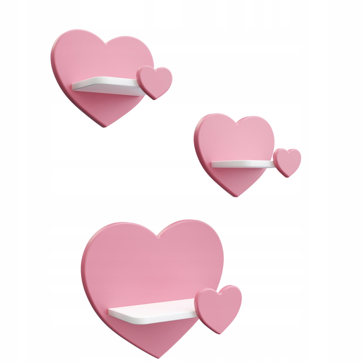 

Półka Serce Zestaw 3x Półki Serca. Różne kolory