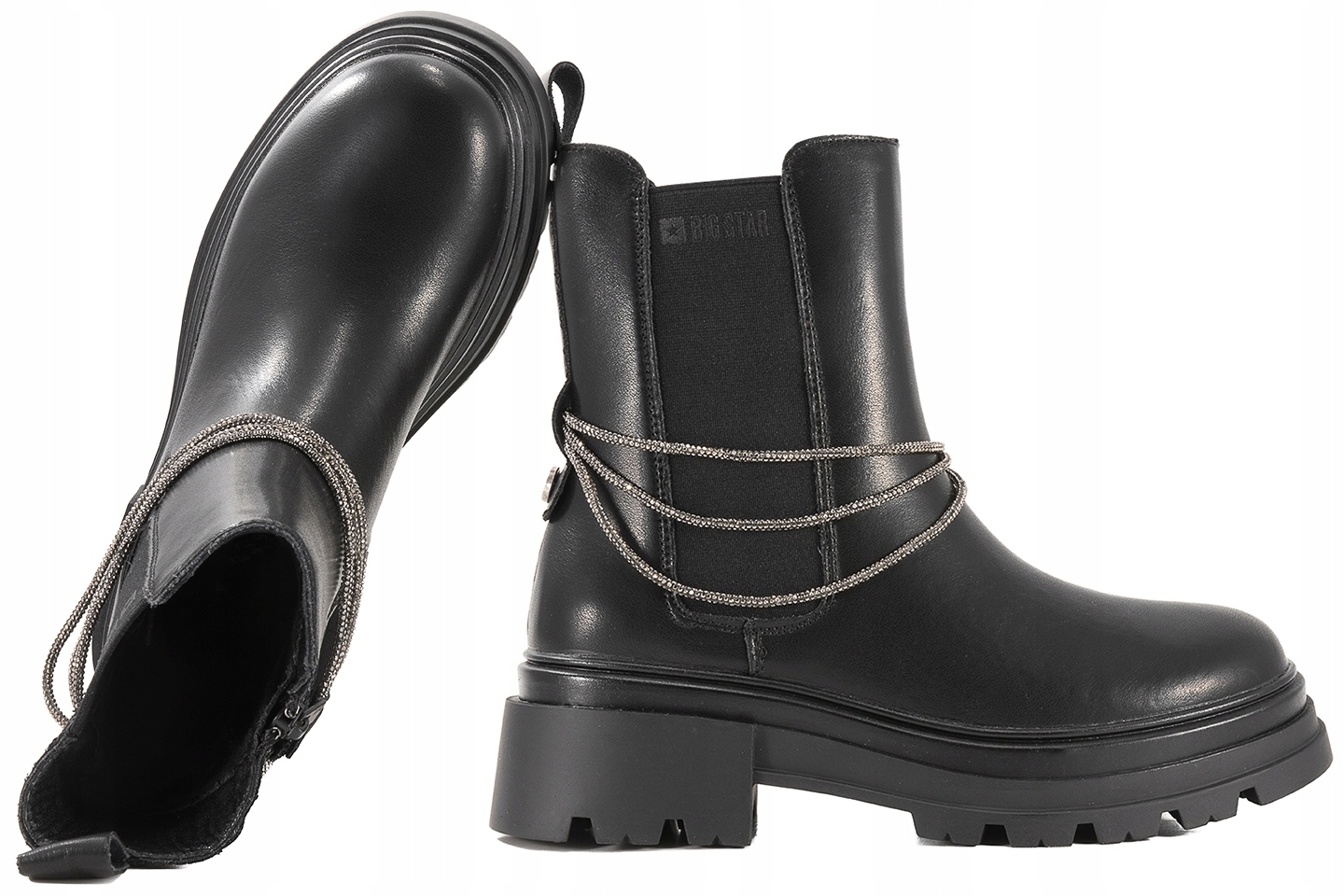 Big Star OO274A258 Boty Kotníkové Boty Zima Kozačky Zateplené Kůží 37