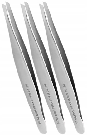 3 x Staleks Pinzeta na obočí Expert 20 Type 4 s úzkými okraji Odolná