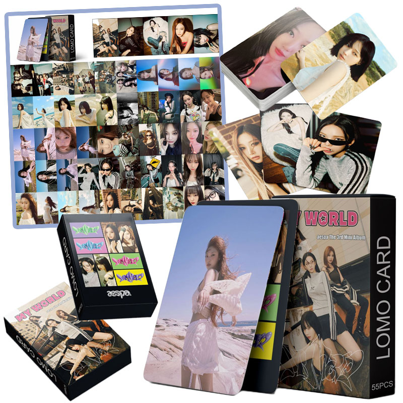55 Szt. Nowy Album Idol Peripherals Zdjęcia Plakaty Karty Lomo Aespa My World